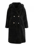 LANGER DAMEN JACKE PLÜSCH-WINTERMANTEL | MIT KAPUZE UND KNÖPFEN